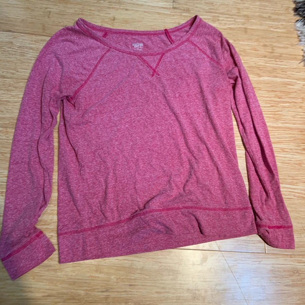 faded red/pink thermal long sleeve shirt